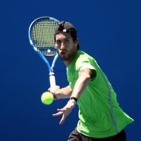 Australian Open 2013. Round 1. Amir Weintraub (ISR) def Guido Pella (ARG) 7-6 7-5 6-2. Photo: Peter Haskin
