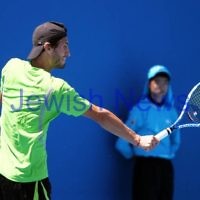 Australian Open 2013. Round 1. Amir Weintraub (ISR) def Guido Pella (ARG) 7-6 7-5 6-2. Photo: Peter Haskin