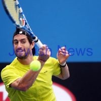 Australian Open 2013. Round 2. Amir Weintraub (ISR) lost to  Philipp Kohlschreiber (GER) [17] 2-6 6-7 4-6. Kohlschreiber.  Photo: Peter Haskin