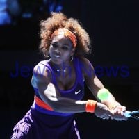 Australian Open 2013. Womens singles. Round 3. Serena Williams (USA) (3) def  Ayumi Morita (JPN) 6-1 6-3.  Photo: Peter Haskin