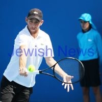 9-1-13. Australian Open Qualifiers. Dudi Sela def Sergio Gutierrez-Ferrol. 6-4, 4-1 (ret). Photo: Peter Haskin