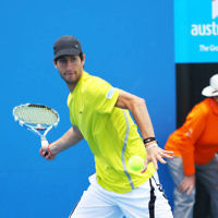 9-1-13. Australian Open Qualifiers. Amir Weintraub def Wayne Odesnik 7-6, 4-6, 6-3. Photo: Peter Haskin