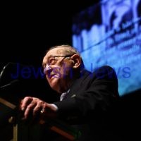 4-4-13. Yom Ha Shoah commemoration 2013. Remembering 70 years since the Warsaw Ghetto uprising. Robert Blackwood Hall, Monash University.   Moshe Fiszman. Photo: Peter Haskin