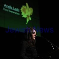 4-4-13. Yom Ha Shoah commemoration 2013. Remembering 70 years since the Warsaw Ghetto uprising. Robert Blackwood Hall, Monash University.  Ariella Leski. Photo: Peter Haskin