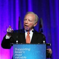 6-3-13. UIA Gala Dinner. Peninsula Docklands. Former US Senator and vice presidential candidate Joe Lieberman. Photo: Peter Haskin