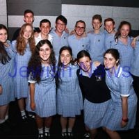 6-3-13. UIA Gala Dinner. Peninsula, Docklands.  Gilad Shalit with members of the Yavneh school choir.  Photo: Peter Haskin