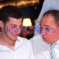 6-3-13. UIA Gala Dinner. Peninsula, Docklands. Gilad Shalit (left) with Israeli Ambassador Yuval Rotem.  Photo: Peter Haskin
