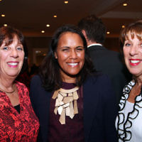 23-5-13. 19th Maccabiah fund raising dinner. Brighton International. From left: Judy Kohn, Cathy Freeman, Raie Moss. Photo: Peter Haskin.