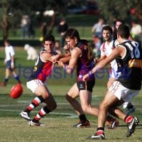 11-5-13. AJAX defeated Old Haileybury at Princes Park, Caulfield.  Photo: Peter Haskin