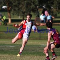 11-5-13. AJAX defeated Old Haileybury at Princes Park, Caulfield.  Photo: Peter Haskin