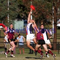 11-5-13. AJAX defeated Old Haileybury at Princes Park, Caulfield.  Ezra Poyas. Photo: Peter Haskin