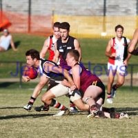 11-5-13. AJAX defeated Old Haileybury at Princes Park, Caulfield.  Photo: Peter Haskin