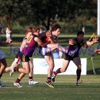 11-5-13. AJAX defeated Old Haileybury at Princes Park, Caulfield.  Photo: Peter Haskin