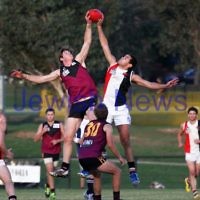 11-5-13. AJAX defeated Old Haileybury at Princes Park, Caulfield.  Photo: Peter Haskin