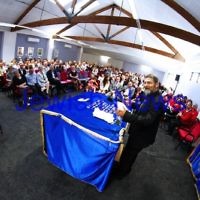 1-9-13. Kehilat Nitzan Concervative (Masorti). New synagogue dedication. Rabbi Ehud Bandel. Photo: Peter Haskin