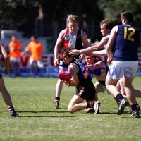 15-9-13. AJAX U 19 grand final versus Whitefriars at Trevor Barker Oval, Sandringham. AJAX were defreated by Whitefriars by 8 points in extra time. Scores were level at half time and full time.  Photo: Peter Haskin