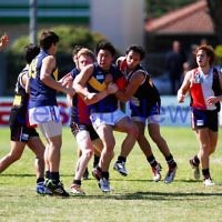 15-9-13. AJAX U 19 grand final versus Whitefriars at Trevor Barker Oval, Sandringham. AJAX were defreated by Whitefriars by 8 points in extra time. Scores were level at half time and full time.  Photo: Peter Haskin