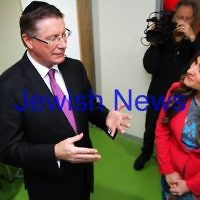 12-8-13. Hamerkaz Centre. Victorian Premier Dr Denis Napthine visits the new Centre to officially open the Lamdini School. The Premier chats with Dina Liberow. Photo: Peter Haskin