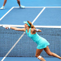 19-1-14. Australian Open 2014. Womens doubles. Round 3. Shahar Peer (ISR) / Silvia Soler-Espinosa (ESP) def. Lucie Hradecka (CZE) /  Michaella Krajicek (NED) 4-6 7-6 6-2. Photos: Peter Haskin