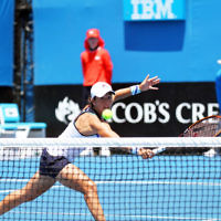 17-1-14. Womens doubles. Round 2. Shahar Peer (ISR)/Silvia Soler-Espinosa (ESP) def Su-Wei Hsieh (TPE) [2]/Shuai Peng (CHN) [2] 7-5 3-6 6-4. Photo: Peter Haskin
