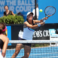 17-1-14. Womens doubles. Round 2. Shahar Peer (ISR)/Silvia Soler-Espinosa (ESP) def Su-Wei Hsieh (TPE) [2]/Shuai Peng (CHN) [2] 7-5 3-6 6-4. Photo: Peter Haskin