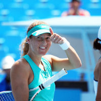 17-1-14. Womens doubles. Round 2. Shahar Peer (ISR)/Silvia Soler-Espinosa (ESP) def Su-Wei Hsieh (TPE) [2]/Shuai Peng (CHN) [2] 7-5 3-6 6-4. Photo: Peter Haskin