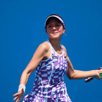 9-1-14. Australian Open Qualifying round 1, day 2. Julia Cohen (USA) lost to Yurika Sema (JPN) 6-7 3-6. Photo: Peter Haskin 9-1-14. Australian Open Qualifying round 1, day 2. Julia Cohen (USA) lost to Yurika Sema (JPN) 6-7 3-6. Photo: Peter Haskin