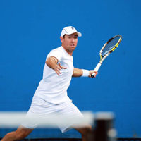9-1-14. Australian Open Qualifying round 2, day 2. Wayne Odesnik (USA) def Marsel Ilhan (TUR) 6-1 7-6. Photo: Peter Haskin 9-1-14. Australian Open Qualifying round 2, day 2. Wayne Odesnik (USA) def Marsel Ilhan (TUR) 6-1 7-6. Photo: Peter Haskin