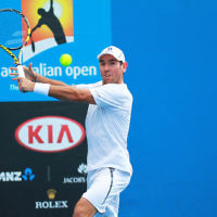 9-1-14. Australian Open Qualifying round 2, day 2. Wayne Odesnik (USA) def Marsel Ilhan (TUR) 6-1 7-6. Photo: Peter Haskin 9-1-14. Australian Open Qualifying round 2, day 2. Wayne Odesnik (USA) def Marsel Ilhan (TUR) 6-1 7-6. Photo: Peter Haskin
