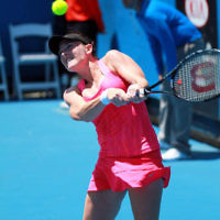 10-1-14. Australian Open Qualifying round 2, day 3. Madison  Brengle (USA) def Shelby Rogers (USA) 6-3 6-2. Photo: Peter Haskin