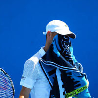 13-1-14. Australian Open. Round 1. Day 1. Dudi Sela (ISR) lost to Jarkko Niemimen (FIN) 6-3 6-7 7-6 6-3 6-3. Photo: Peter Haskin