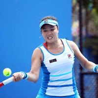 15-1-14. Australian Open 2014. Womens Doubles. Round 1. Shahar Peer (ISR)/Silvia Soler-Espinosa (ESP) def Yung-Jan Chan (TPE)/Janette Husarova (SVK) 7-5 4-6 6-4. Photo: Peter Haskin