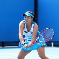 15-1-14. Australian Open 2014. Womens Doubles. Round 1. Shahar Peer (ISR)/Silvia Soler-Espinosa (ESP) def Yung-Jan Chan (TPE)/Janette Husarova (SVK) 7-5 4-6 6-4. Photo: Peter Haskin
