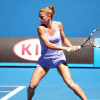 16-1-14. Australian Open. Womens singles, round 2. Camila Giorgi (ITA) lost to Alize Cornet (FRA) 3-6 6-4 4-6. Photo: Peter Haskin