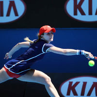 16-1-14. Australian Open. Womens singles, round 2. Camila Giorgi (ITA) lost to Alize Cornet (FRA) 3-6 6-4 4-6. Photo: Peter Haskin
