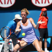 16-1-14. Australian Open. Womens singles, round 2. Camila Giorgi (ITA) lost to Alize Cornet (FRA) 3-6 6-4 4-6. Photo: Peter Haskin