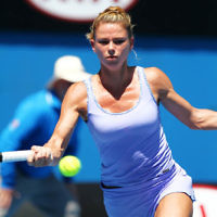 16-1-14. Australian Open. Womens singles, round 2. Camila Giorgi (ITA) lost to Alize Cornet (FRA) 3-6 6-4 4-6. Photo: Peter Haskin