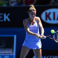 16-1-14. Australian Open. Womens singles, round 2. Camila Giorgi (ITA) lost to Alize Cornet (FRA) 3-6 6-4 4-6. Photo: Peter Haskin