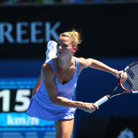 16-1-14. Australian Open. Womens singles, round 2. Camila Giorgi (ITA) lost to Alize Cornet (FRA) 3-6 6-4 4-6. Photo: Peter Haskin