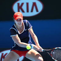16-1-14. Australian Open. Womens singles, round 2. Camila Giorgi (ITA) lost to Alize Cornet (FRA) 3-6 6-4 4-6. Photo: Peter Haskin