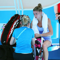 16-1-14. Australian Open. Womens singles, round 2. Camila Giorgi (ITA) lost to Alize Cornet (FRA) 3-6 6-4 4-6. Photo: Peter Haskin