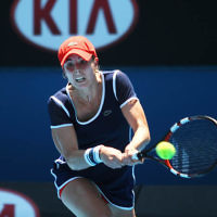 16-1-14. Australian Open. Womens singles, round 2. Camila Giorgi (ITA) lost to Alize Cornet (FRA) 3-6 6-4 4-6. Photo: Peter Haskin