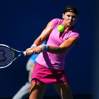 13-1-14. Australian Open.Womens Singles Round 1. Day 1. Julia Glushko (ISR) lost to Lucie Safarova (CZE) 5-7 6-3 1-6.  Photo: Peter Haskin