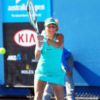 13-1-14. Australian Open.Womens Singles Round 1. Day 1. Shahar Peer (ISR) lost to Monica Niculescu (ROU) 4-6 1-6.  Photo: Peter Haskin