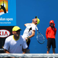 17-1-14. Australian Open 2014. Mens Doubles. Round 1. Jonathan Erlich/Andy Ram lost to Daniele Bracciali (ITA)/Alexandr Dolgopolov (UKR) 6-7 6-4 3-6. Photo: Peter Haskin