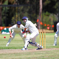 26-1-14. Maccabi Cricket First XI v Sth Yarra. Gary Smorgon Oval. Brad Majtlis. Photo: Peter Haskin 26-1-14. Maccabi Cricket First XI v Sth Yarra. Gary Smorgon Oval. Brad Majtlis. Photo: Peter Haskin