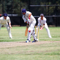 26-1-14. Maccabi Cricket First XI v Sth Yarra. Gary Smorgon Oval. Brad Majtlis. Photo: Peter Haskin 26-1-14. Maccabi Cricket First XI v Sth Yarra. Gary Smorgon Oval. Brad Majtlis. Photo: Peter Haskin