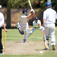 26-1-14. Maccabi Cricket First XI v Sth Yarra. Gary Smorgon Oval. Brad Majtlis. Photo: Peter Haskin 26-1-14. Maccabi Cricket First XI v Sth Yarra. Gary Smorgon Oval. Brad Majtlis. Photo: Peter Haskin