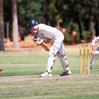 26-1-14. Maccabi Cricket First XI v Sth Yarra. Gary Smorgon Oval. Aaron Fetter. Photo: Peter Haskin 26-1-14. Maccabi Cricket First XI v Sth Yarra. Gary Smorgon Oval. Aaron Fetter. Photo: Peter Haskin