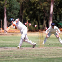 26-1-14. Maccabi Cricket First XI v Sth Yarra. Gary Smorgon Oval. Aaron Fetter. Photo: Peter Haskin 26-1-14. Maccabi Cricket First XI v Sth Yarra. Gary Smorgon Oval. Aaron Fetter. Photo: Peter Haskin